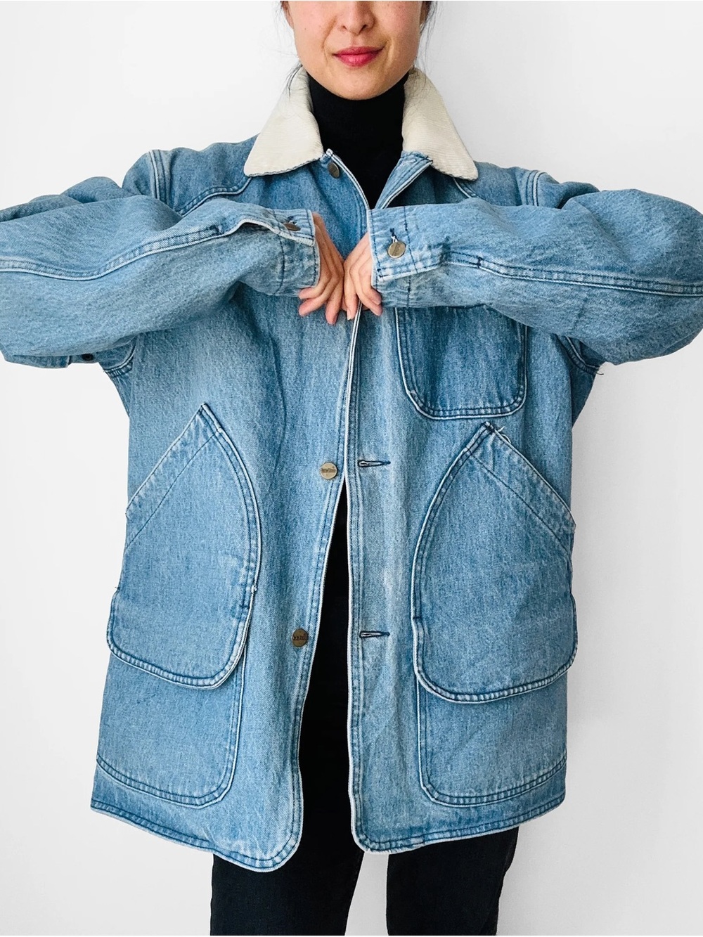 Vintage | L.L. Bean Light Wash Denim Chore Coat